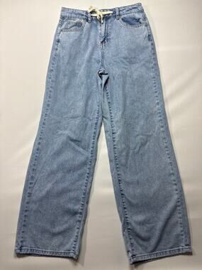 OAT New York Women's Wide Leg‎ Baggy Straight Blue Jeans - 2/26 (26x30)